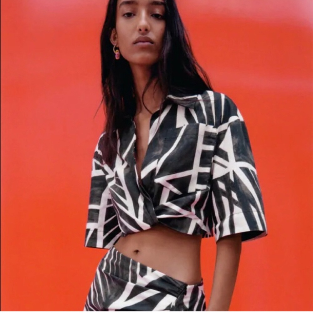 Zara Printed Crop Top